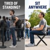 Portable Folding Stool Compact Black Seat for Camping & Travel