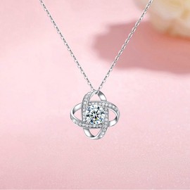 Diosky Love Knot Necklace, Friendship Gifts for Women - 925 Silver Necklace, Best Friend Birthday Gifts