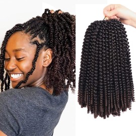 3 Packs 12 Inch Spring Twist Ombre Colors Butterfly locs Crochet Braids Braiding Hair Extensions Low Temperature Fiber 30 Strands 160g/Pack(12 Inch, T1B 33)