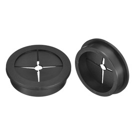 QUARKZMAN Pack of 2 Cable Grommets, 1-3/4 Inch (45 mm) Desk Feed-Through Flexible Rubber Cable Grommets Wire Hole Cover for Office Computer Desk Cable Organiser, Black