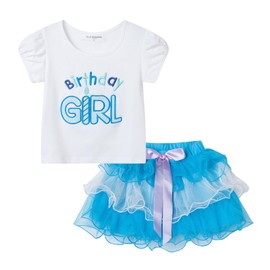 Mud Kingdom - Conjunto de ropa de tutú de cumpleaños para niña pequeña, Azul, 7