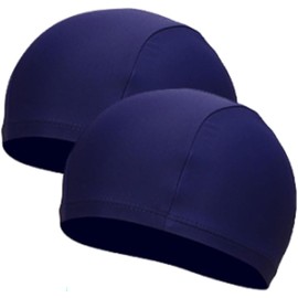 LeTradeJP Swim Cap, Swimming Cap, Pool Hat, Swimming Cap, Unisex, Adults, Stylish, Good Elasticity, Ear Protection, Ultra Breathable, Fit, Good Elasticity, Long Hair, Loose Size, UV Protection, Swimming Cap, 2 Pieces, Blue