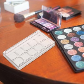2 recipientes vacíos para maquillaje: paleta de maquillaje para labiales - bandeja transparente de 10 compartimentos para paleta de colores de labios para bálsamo labial y sombra de ojos