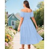 Plus Size Summer Dress Light Blue Baby Shower Long Maternity