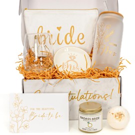 PuGez Bride To Be Gifts Box, Bridal Shower Bachelorette, Engagement Wedding Gift For Women, Her, Fiancee, Future Mrs, Newly Just Engaged Basket Ideas for Bachelor Party
