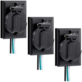 3 Packs Lamp Post Outlet 125V 15A Grounded Electrical Outlet Energy Saving Light Pole Plug for Outdoor Lamp Post and Poles, Energy Saving and Weather Resistant, UL Listed, Black