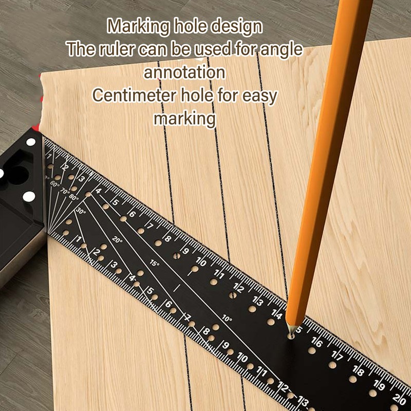 Multi Angle Measuring Ruler 40cm 16in 45 90 Degree Combination