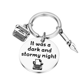 Writer Gifts Writing Keyring Journalist Gift Literature Lover Gift for Writer Reader Author, Stainless Steel
