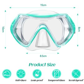Huanmin Snorkel Mask Children, Swimming Goggles Children 3-6 Years, Diving Mask Snorkeling Mask Children, Diving Mask Snorkel Mask 180° Panorama HD Anti Fog Anti-Leak for Boys Girls Teenagers