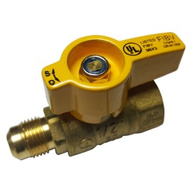 1 PIECE XFITTING 1/2" FLARE X 1/2" IPS BRASS GAS BALL VALVE 1/4 TURN - PROPANE, NATURAL GAS