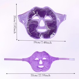 Cooling Mask Face, Reusable Face Ice Eye Mask, Gel Face Mask for Men Women, Cold Warm Compress Ice Mask for Face Swelling, Dark Circles, Skin Care (Purple)