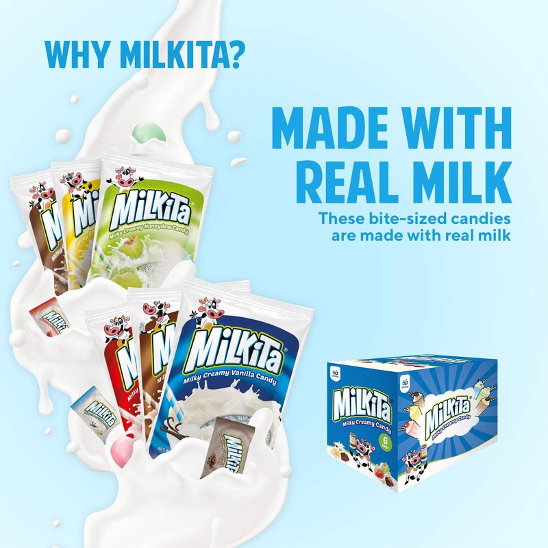 Milkita Creamy Shake Candy (Assorted Flavors, 6 Pack (180 pcs))
