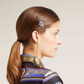 Iaceble Boho Rhinestone Hair Clips Pin Crystal Leaf Hairclip Hairpin Gold Leaf Side Clips Barrette Shining Leaves Head Clip Bobby Pin Bridal CZ Head Clip Hair Accessories for Women and Girls Headdress