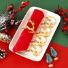LATERN 12Pcs Christmas Reindeer Napkin Rings, 6CM Gold Deer Napkin
