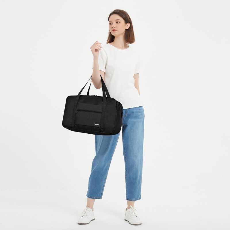 Denim Black 20L Foldable Underseat Travel Bag - Water-Resistant Hand