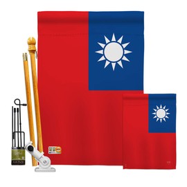 Nationality Taiwan Garden House Flags Kit Regional Nation International World Country Particular Area Small Decorative Gift Yard Banner Made in USA 28 X 40