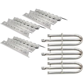 Shengyongh SS90191 Heat platess and 10911 (3-Pack) Replacement Parts for Perfect Flame 3019L, 3019LNG Gas Grill Models Stainless Steel Replacement Grill Parts SS Burner SS Heat Plate Repair Kit