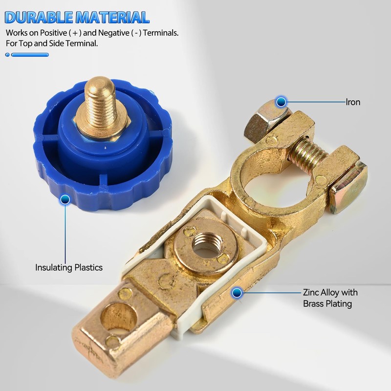 Pure Brass Car Top Post Battery Disconnect Switch Isolator Quick