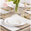 EcoQuality 7" inch Round White Plastic Plates with Gold Primrose