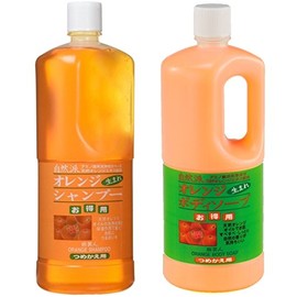 Azuma Shoji Natural Orange Shampoo and Body Soap Refill Set, 33.8 fl oz (1,000 ml) Each Traveling Beauty