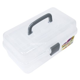 Artist's Tool Box Clear Plastic Carry Case Art Pencil Brush School Storage Caddy