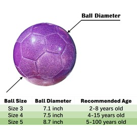 AYANICA Soccer Ball Shiny Gift Size 3 4 5 Practice Training Come with Pump and Needle