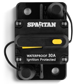 Spartan Power Ignition Protected Marine Circuit Breaker - Waterproof Circuit Breaker, Battery Disconnect Switch, Resettable Fuse, DC Circuit Breaker - 12V - 48V DC, 150 Amps