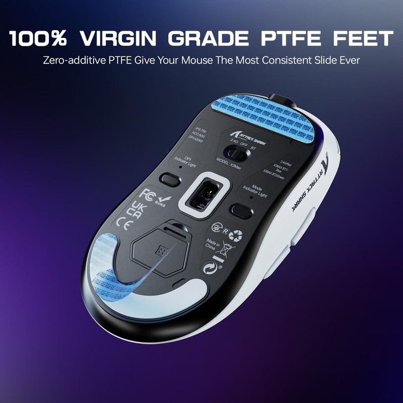 MAMBASNAKE Attack Shark X3MAX 49g Superlight Mouse, PixArt PAW3950 Sensor,