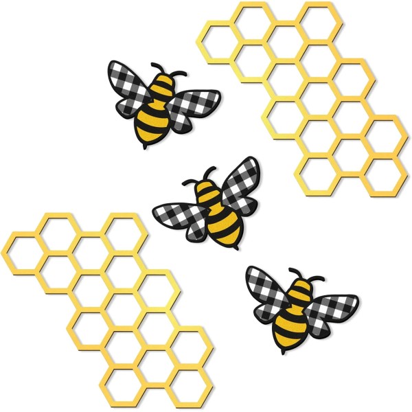 Does not apply 5 Pcs Metal Bee Wall Art Farmhouse