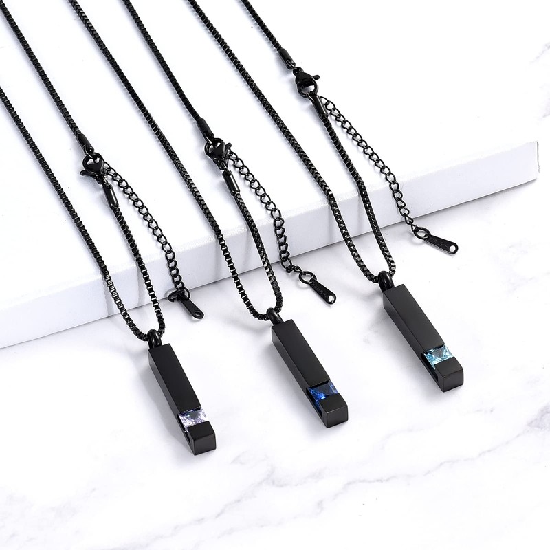 XSMZB Crystal Cremation Urn Jewelry Cube Memorial Ashes Necklace Pendant