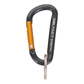 Sankyo Corporation DT-AK-061 DBLTACT Aluminum Carabiner Standard Type Diameter 0.2 inch (6 mm) Gun Metal x Gold