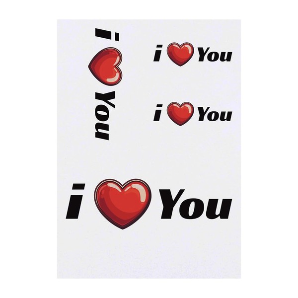 Azeeda 4 x 'Ich liebe dich' Temporäre Tattoos - Wasserfest,