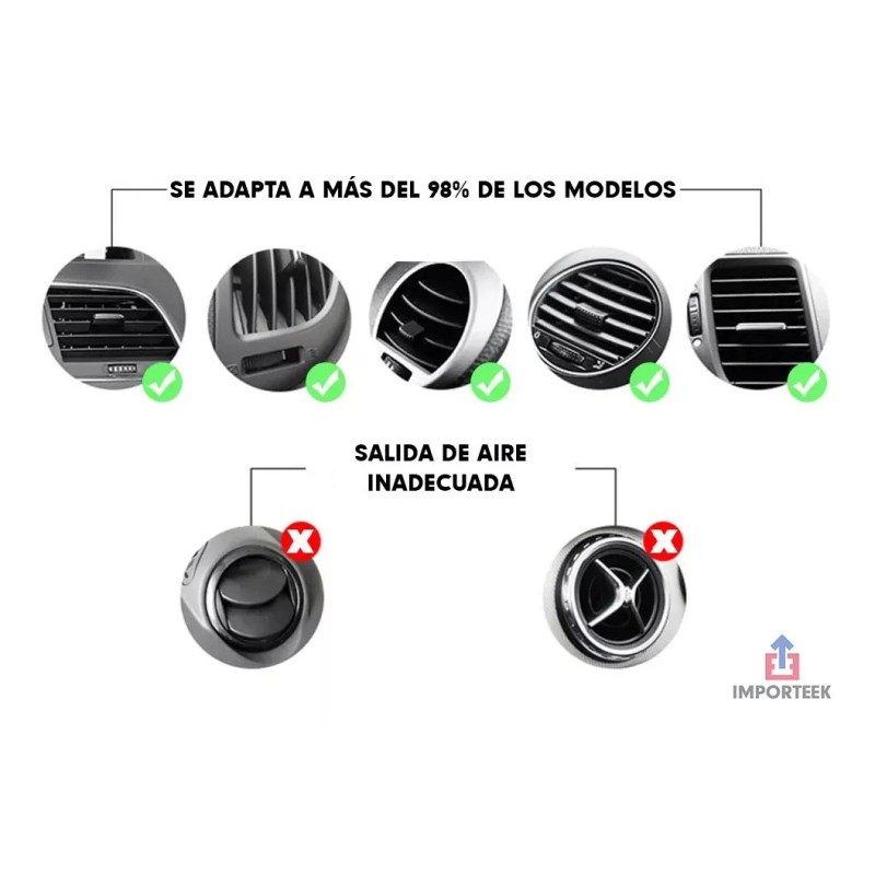 Importeek Soporte Base Celular Carro Auto Ventilacion Rejilla Aire 360