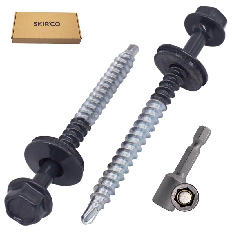 SKIR'CO (50 pcs) Painted Roofing Screws 4.8 x 60 mm,