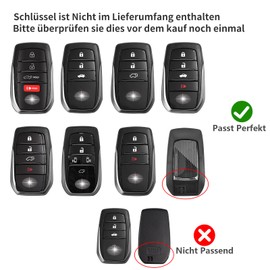 T-carbon Genuine Carbon Fibre Key Ring Cover Compatible with Toyota Venza RAV4 Prime, Land Cruiser Fortuner Mirai Collora Cross (Black)