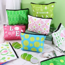 Waldeinsamkeit 40 Pcs Tennis Gifts for Women Funny Cosmetic Bag Inspirational Makeup Bag Tennis Accessories for Women Sports Lovers Players Coach Christmas Team Gifts