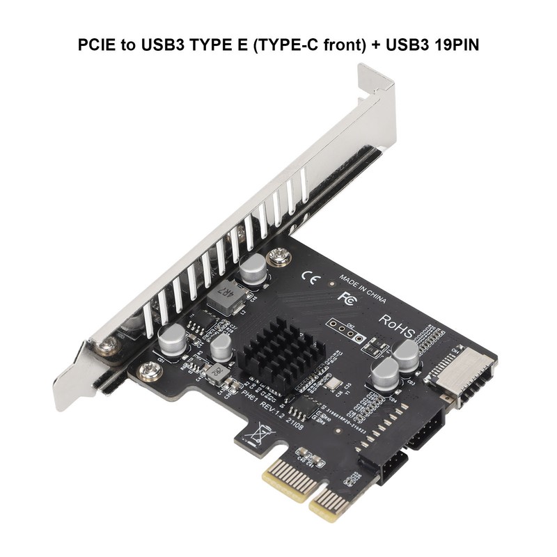 Expansion Card PCIE to USB 19Pin Good Conductivity One Piece