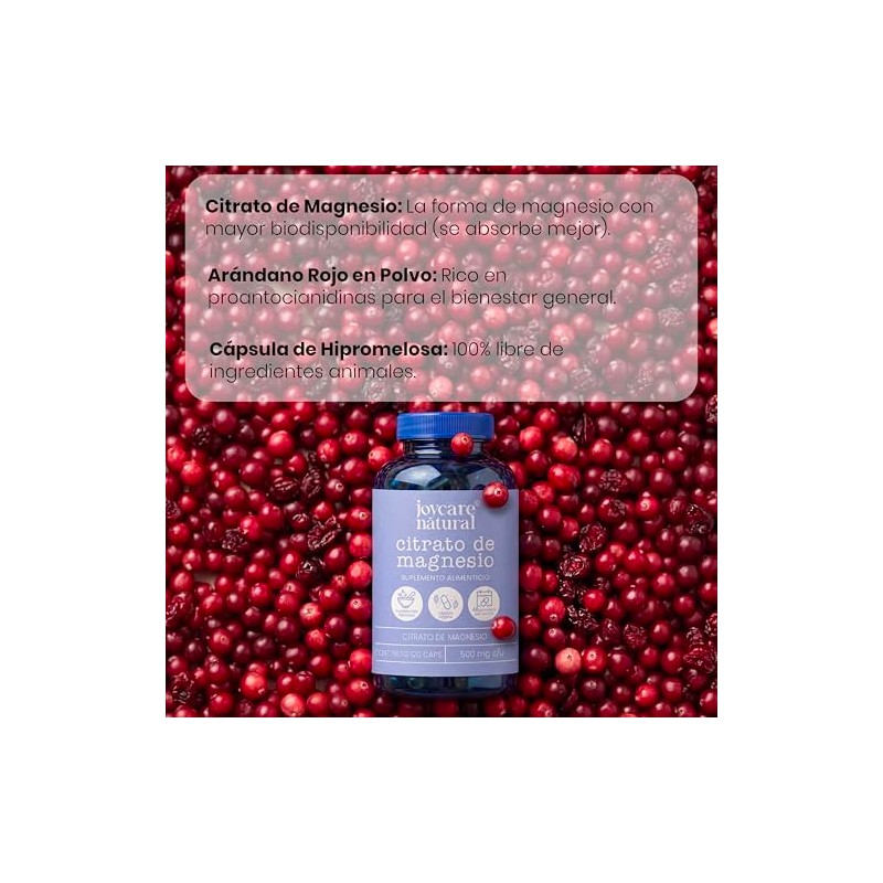 JOYCARE NATURAL Citrato de Magnesio en Cápsulas Relajación y el