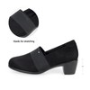 VJH confort Women’s Heeled Shoes, Comfortable Elastic Low Block Chunky