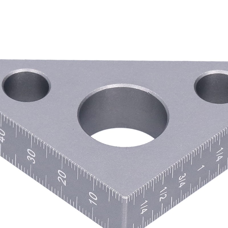 Aladeno Triangle Ruler, Aluminum Alloy Right Angle Ruler, 45/90 Degree,