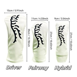 Abstract Tiger Pattern Golf Club Head Cover, 1 Set Durable & Waterproof Golf Club Protection Cover, Golf Bag, Golf Accessories for Men & Women:_White_Driver+Fairway+Fairway+Hybrid（4 counts）