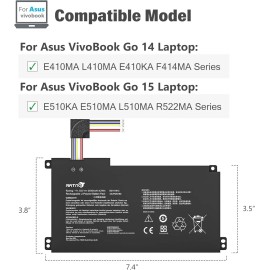 For ASUS B31N1912 Battery For ASUS VivoBook 14 E410MA L410MA E410KA E510MA E510KA 42Wh
