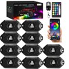 icicar 10 Pods Aluminum LED Rock Lights, APP Control Dual