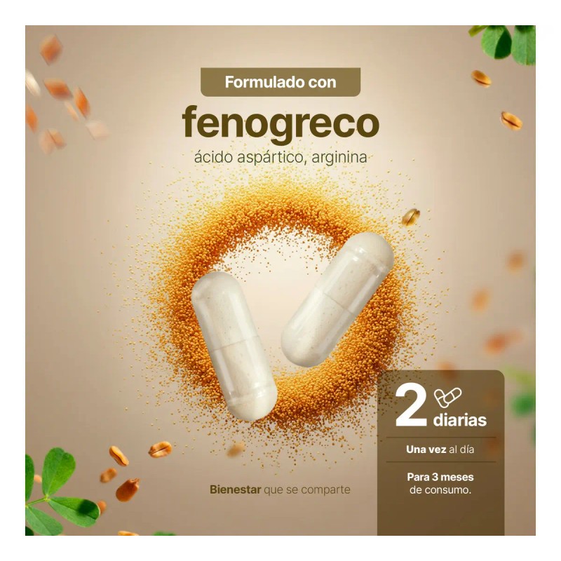 Testosterona Hombre 180 Cápsulas Fenogreco Life Sabor