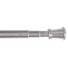Zenna Home Adjustable Curtain Tension Rod, No Drill Expandable Tension Window Rod, Easy Installation, Rental Friendly, 51 - 120 Inches, Brushed Nickel