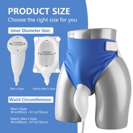 Catheter for Men Urine Collection Bag System with Catheter & Anti-Backflow Valve, 1.5 m Tube, Support Pant, 500/1000/2000 ml Bags for Bedridden & Emergencies (Elderly Men)