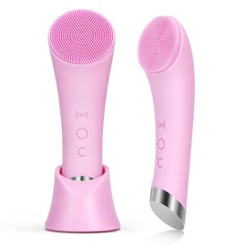 Rechargeable Silicone Facial Cleansing Brush with Heat Massage