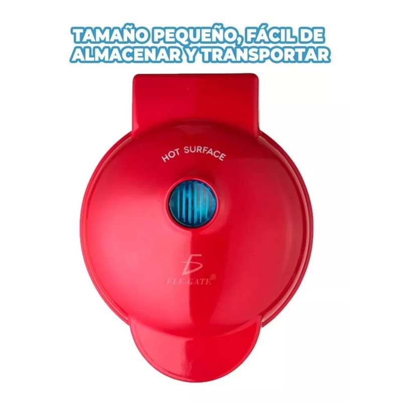 Ele-Gate Máquina Para Hacer Waffles 350w Rápida 20cm Portátil