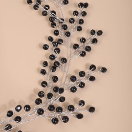 Rumtock Gothic Black Beads Long Hair Vine for Women Girls Handmade Branch Hair Styling Accessories (Black)