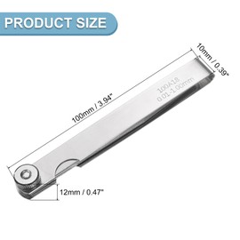 sourcing map Metric Thickness Feeler Gauge 0.01-1.0mm 18 Blades Tapered Feeler Gauge Set Stainless Steel Measuring Gap Width Tool kit for Repair Valve Guitar Spark Plug